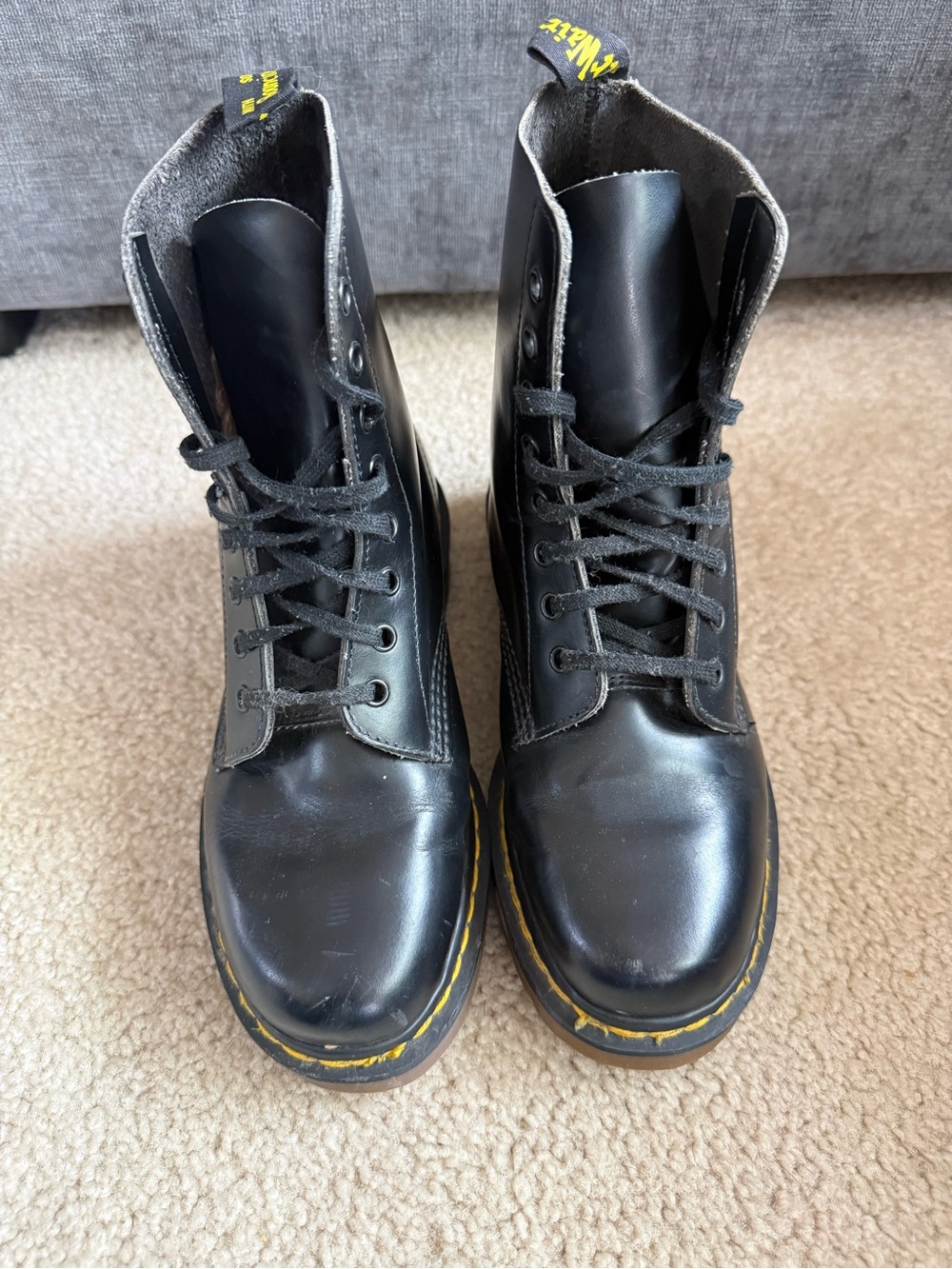Dr Marten Black Leather Made In England Lace Up Boots Women’s 5